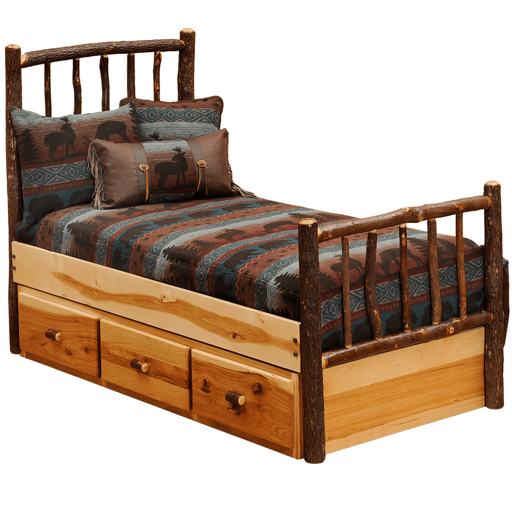 Hickory Underbed Three Drawer Dresser