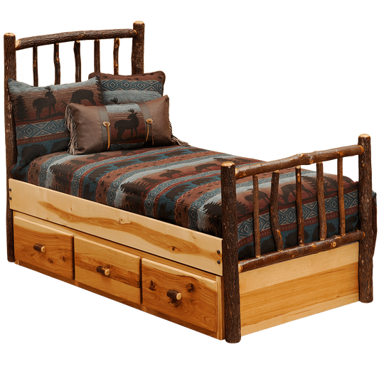 Hickory Underbed Three Drawer Dresser