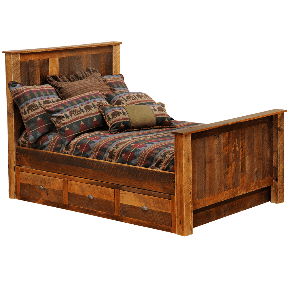 Barnwood Underbed Three Drawer Dresser