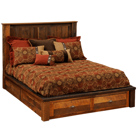 Barnwood Footboard Dresser for Platform Bed