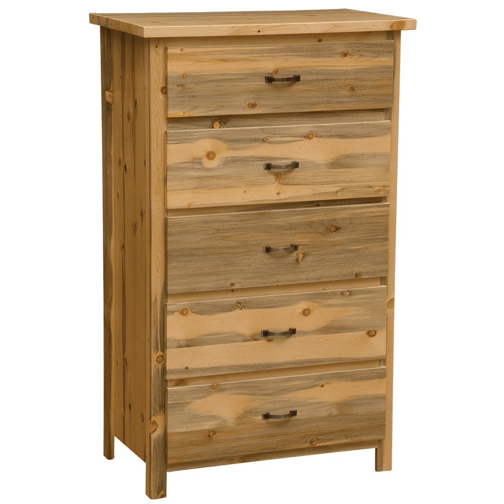 Blue Stain Pine Five Drawer Chest