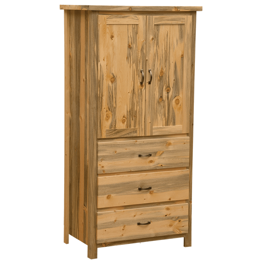 Blue Stain Pine Three Drawer Armoire