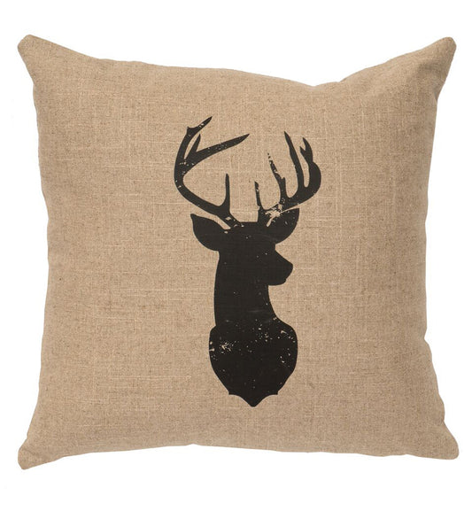 Adobe Quarry Pillow - Deer Head Silhouette